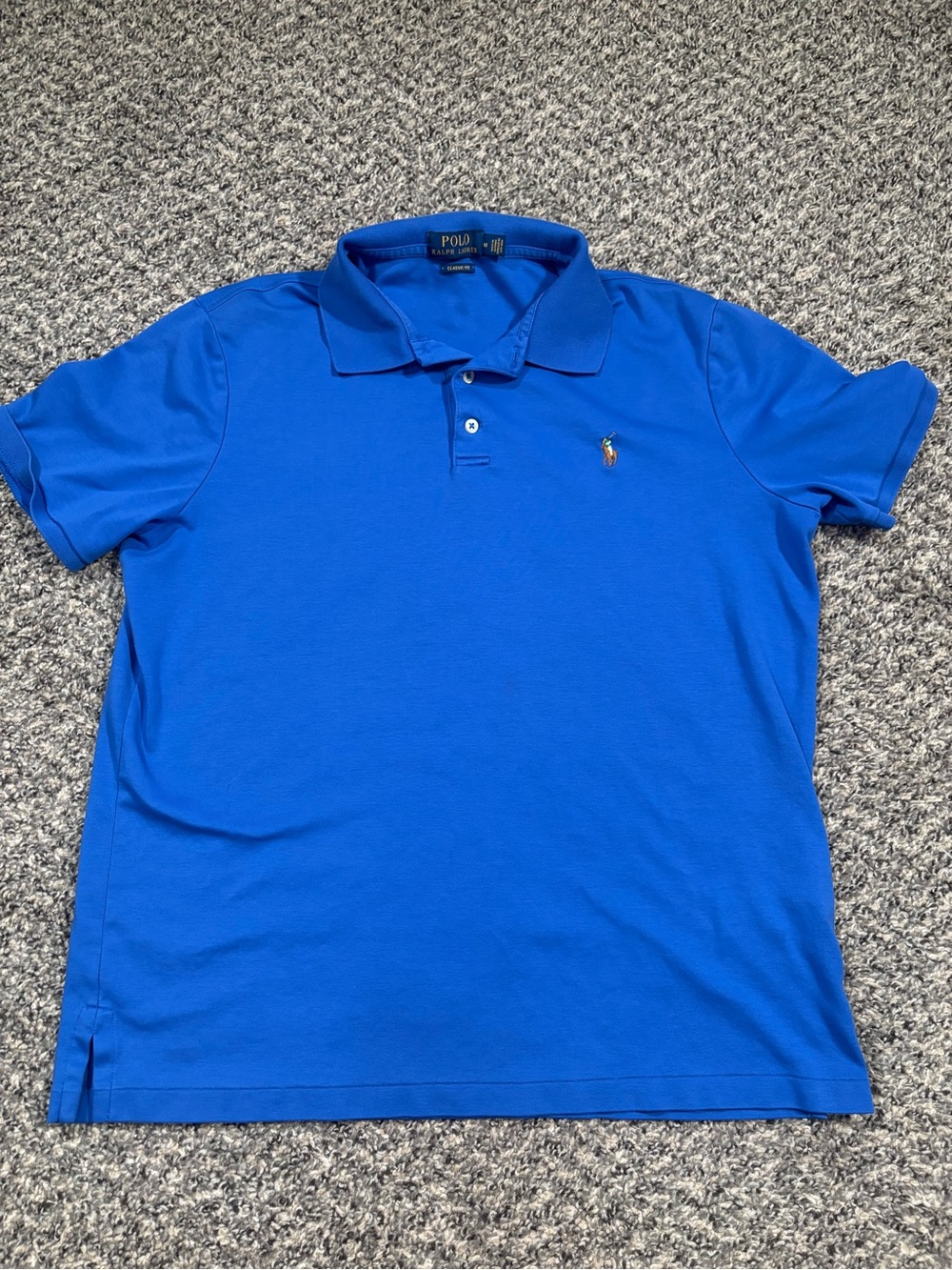 Ralph Lauren Men's Royal Blue Polo Shirt with Embroidered Pony